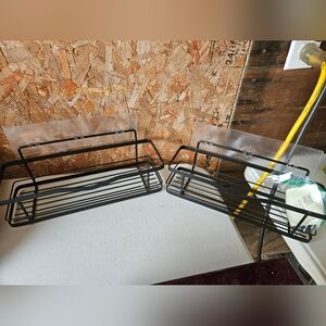 Black Metal Wall-Mounted Shelves